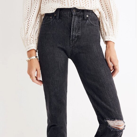 Madewell The Perfect Vintage Jean – Roxstone Wash, Knee-Rip Edition (Size 28) - Picture 1 of 10